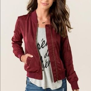 [francescas] burgundy bomber jacket